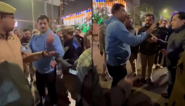 Lucknow: Sub-Inspector Rams Car Into Barricade, Argues With DCP Traffic | VIRAL