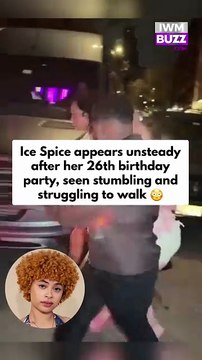 Hollywood rapper Ice Spice appears unsteady after her 26th birthday party at a club in New York City, seen stumbling and struggling to walk