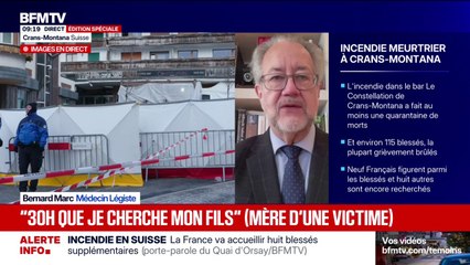 Incendie à Crans-Montana: "L'identification va être très difficile, compte tenu de la destruction des corps", explique le médecin légiste Bernard Marc