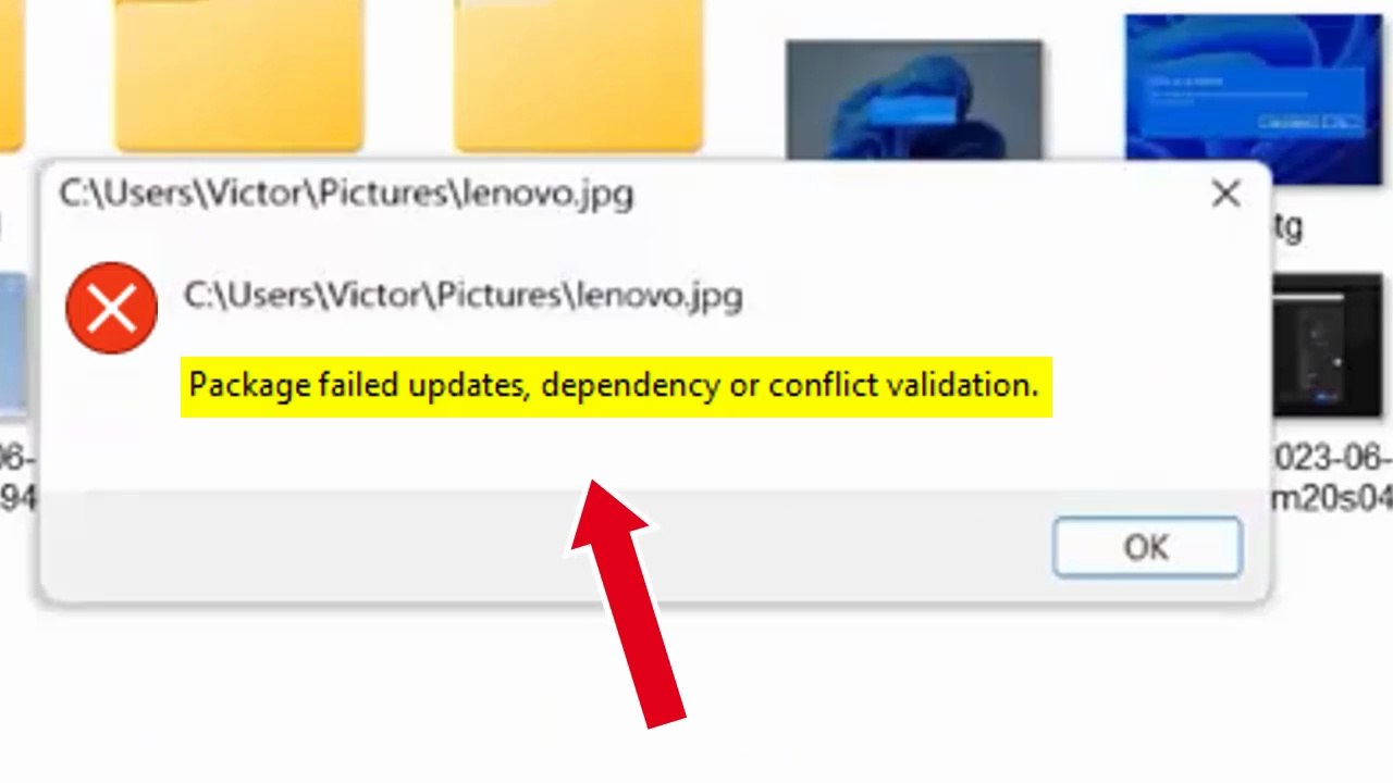 Solved - package failed updates dependency or conflict validation when opening photos