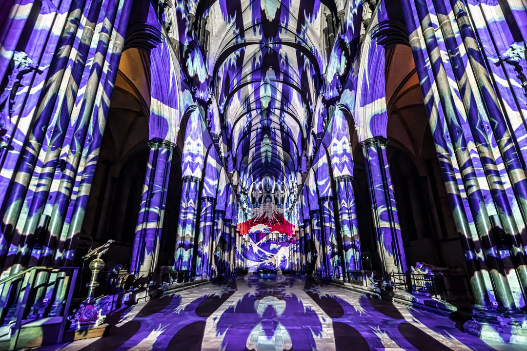 Luxmuralis: Time, son et lumiere light and sound epic art projection at Beverley Minster