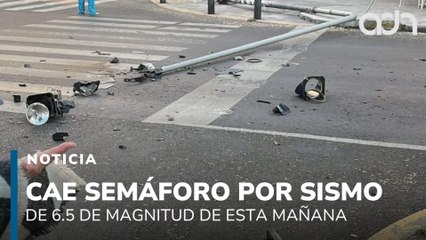 Cae un semáforo en la colonia Narvarte debido al sismo de magnitud 6.5 de esta mañana