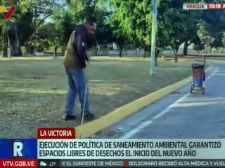 Aragua | Personal del aseo urbano garantizaron limpieza de avenidas el 1 de enero en La Victoria