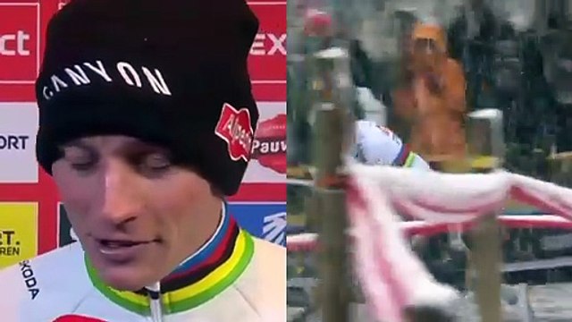 Cyclo-cross - Exact Cross 2026 - Mathieu van der Poel gagne sous la neige et malgré une chute... Wout van Aert a chuté aussi et a abandonné !