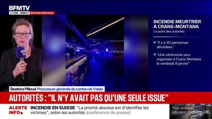 Incendie meurtrier en Suisse: "Savoir si les escaliers étaient étroits ou pas, c'est vraiment une question d'appréciation", déclare la procureure générale du canton de Valais