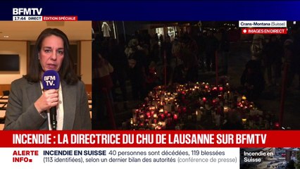 Incendie en Suisse: "Nous avons 22 patients grands brûlés, dont 8 mineurs", déclare la directrice du CHU de Lausanne sur BFMTV