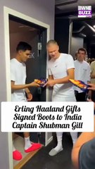 Cricket Meets Football: Shubman Gill Receives Signed Boots from Erling Haaland at Nike Event
