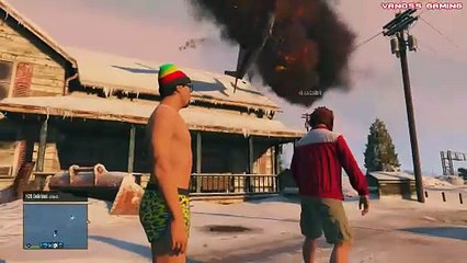 GTA 5 Online Funny Moments Gameplay - North Yankton Glitch  Titan Plane Fun  Alien  This is Santa