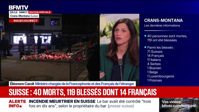 Incendie à Crans-Montana: Les 14 Français blessés ont été pris en charge , déclare Éléonore Caroit, ministre chargée de la Francophonie et des Français de l'étranger