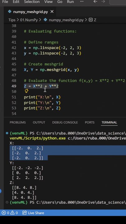 NumPy: "meshgrid" for Functions Evaluation, Contour, & Surface Plots - Part Two.
