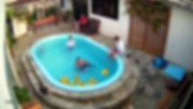 Vídeo impactante! Heroína salva marido de afogamento após acidente em piscina