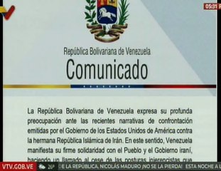Venezuela respalda a la República Islámica de Irán ante las presiones de los Estados Unidos