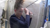 Hair Washing On Space Station Demonstrated By NASA Astronaut