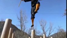Behind-the-back spin + triple mid-air strike—way too co