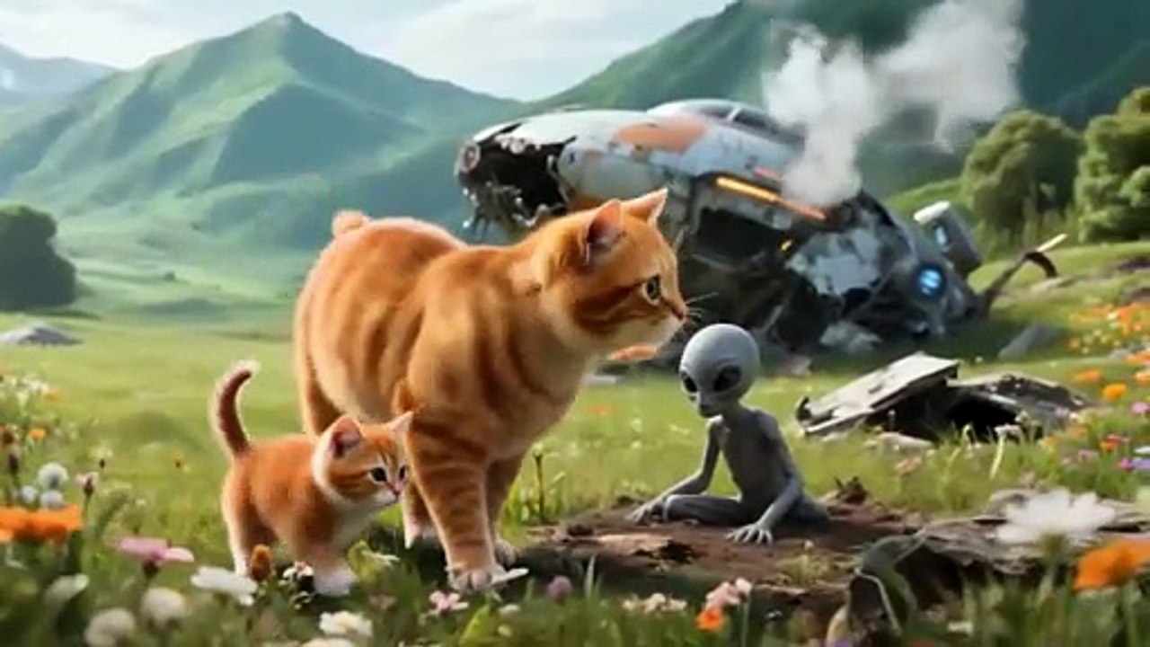 The Kitten Steals an Ostrich Egg and Gets Into Danger  Mama Cat Arrives Just in Time to Save the Day
