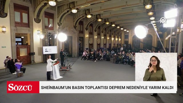 Meksika Devlet Başkanı Sheinbaum’un basın toplantısı deprem nedeniyle yarım kaldı