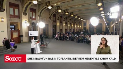 Meksika Devlet Başkanı Sheinbaum’un basın toplantısı deprem nedeniyle yarım kaldı