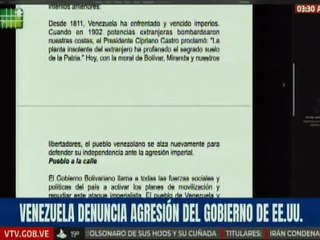 Venezuela denuncia agresión militar de EE.UU. y decreta Estado de conmoción exterior