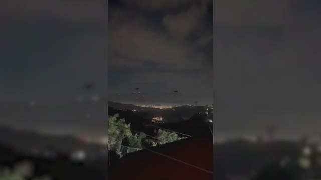 El momento en el que supuestos aviones estadounidenses comienzan a bombardear Caracas