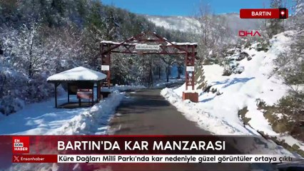 Bartın Küre Dağları Milli Parkı'ndan kar manzarası