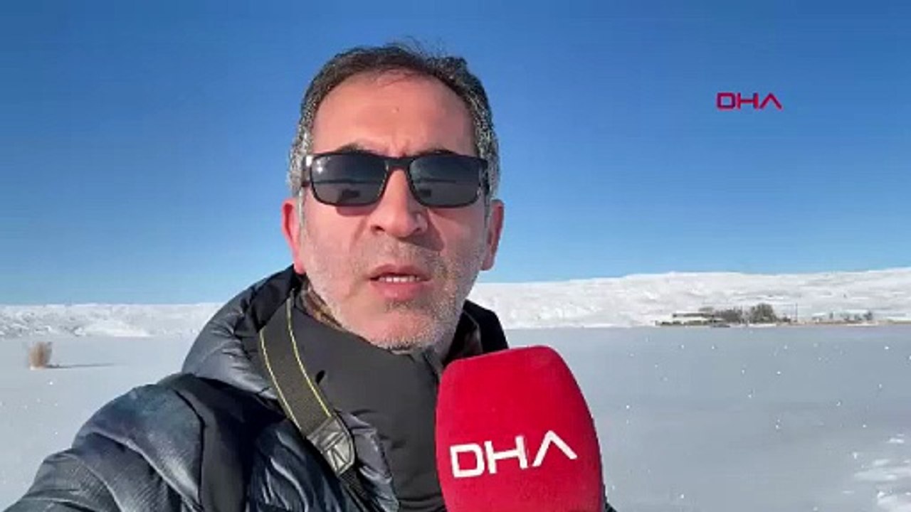 Masmavi cennet beyaza büründü... En büyük gölün yüzeyi tamamen dondu!