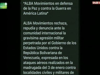 ALBA repudia y denuncia antes la comunidad internacional la agresión militar perpetrada por EE. UU.