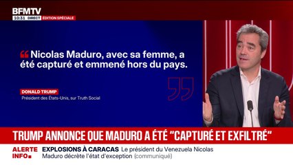 Venezuela: Donald Trump annonce que Nicolas Maduro a été "capturé et exfiltré" du Venezuela