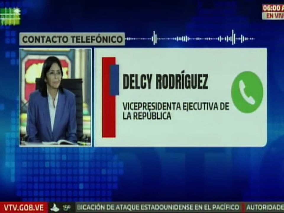 Vpdta. Delcy Rodríguez denuncia secuestro del Pdte. Nicolás Maduro y la Primera Dama Cilia Flores