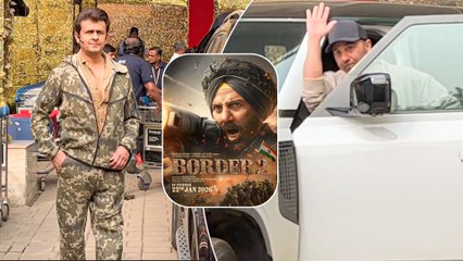 Sunny Deol, Sonu Nigam & Bhushan Kumar Aka Team Border 2 Gets Snapped At The Kalina Airport (Mumbai)