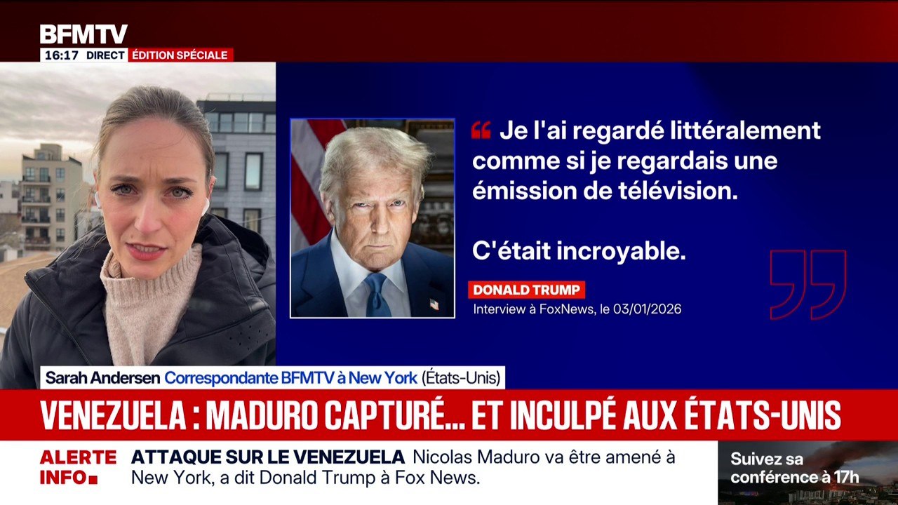 Venezuela: Donald Trump assure avoir regardé "en direct" l'arrestation et l'exfiltration de Nicolás Maduro comme "une émission télévisée"