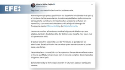 Feijóo: Mal día para Maduro y sus aliados, también desde la órbita del Gobierno de España