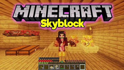 NEZUKO Plays MINECRAFT SKYBLOCK and Enjoys The Spoils of a NETHER GOLD FARM Ep 15