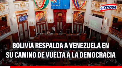 Bolivia manifiesta su respaldo a Venezuela en su camino hacia la recuperación de la democracia