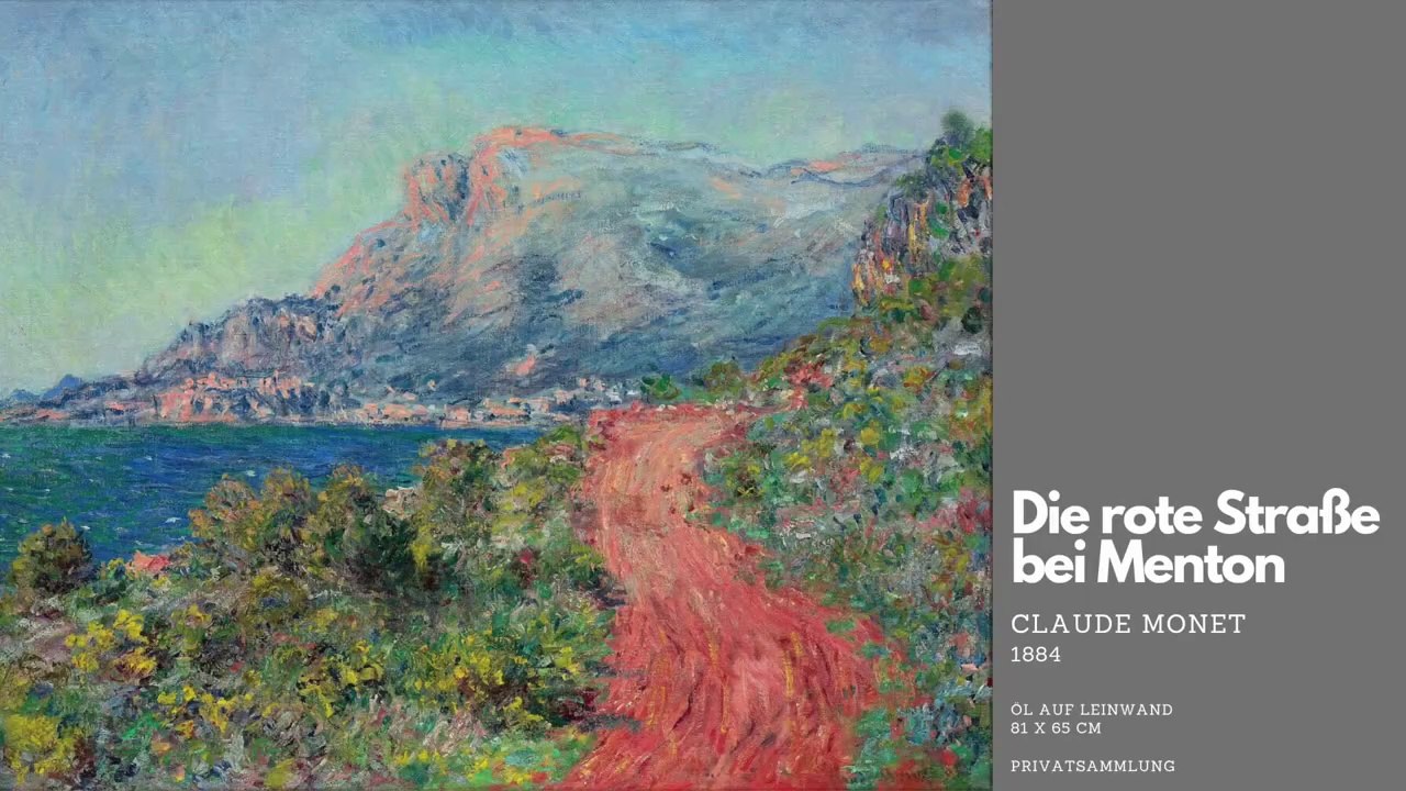 Claude monet: die rote straße bei menton (1884)