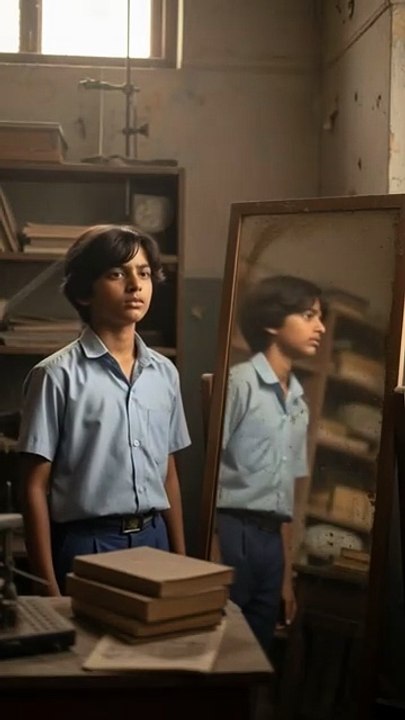 Aarav with mirror
