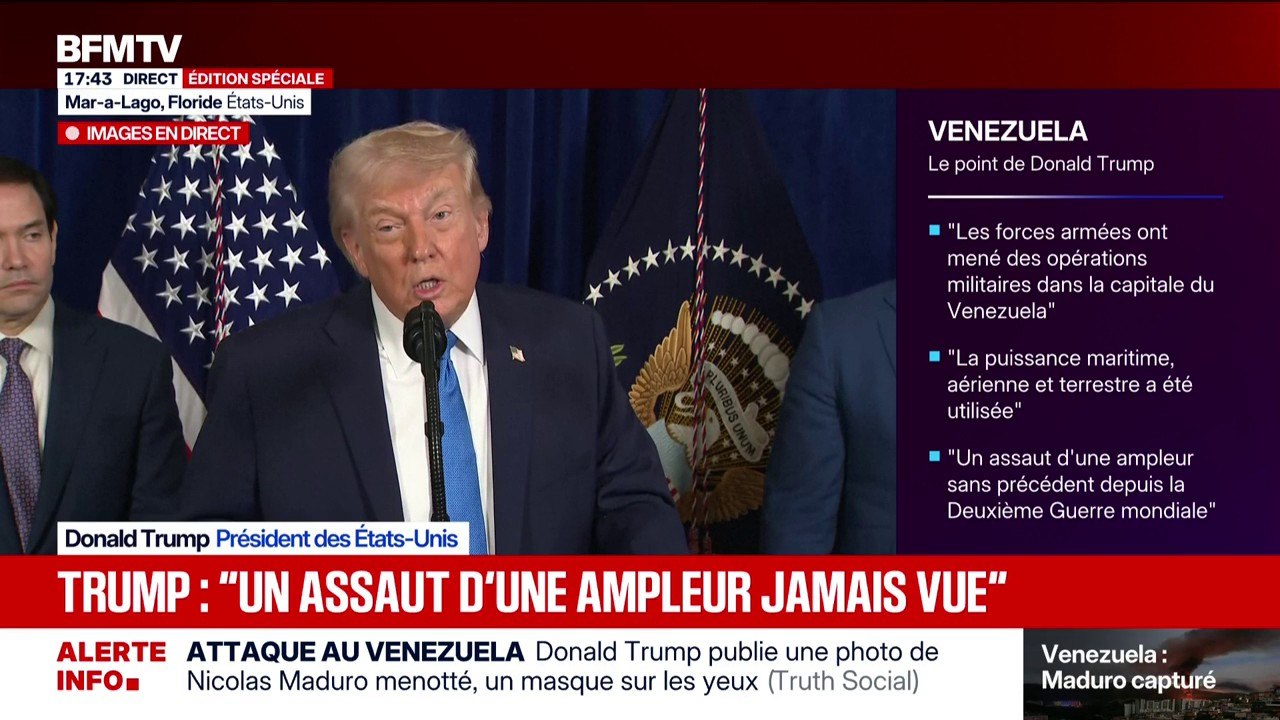 Capture de Nicolás Maduro: "Aucun personnel des États-Unis n'a été tué", affirme Donald Trump
