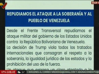 Frente Transversal repudia y condena bombardeos de EE. UU. contra Venezuela