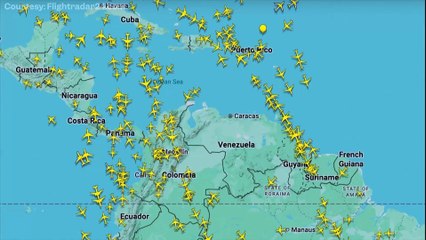 Flight radar shows planes avoiding Venezuela as the US carried out strikes on the nation's capital
