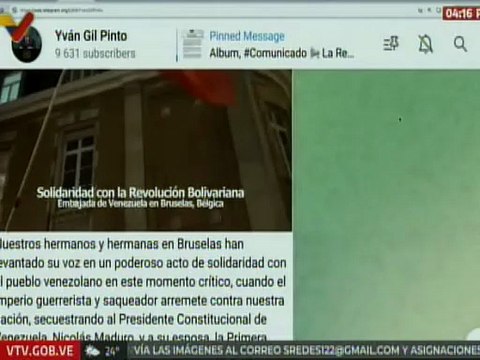 Canciller Yván Gil: Nuestros hermanos de Bruselas han levantado la voz en un acto de solidaridad