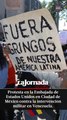 Protesta en la Embajada de Estados Unidos en Ciudad de México contra la intervención militar en Venezuela.