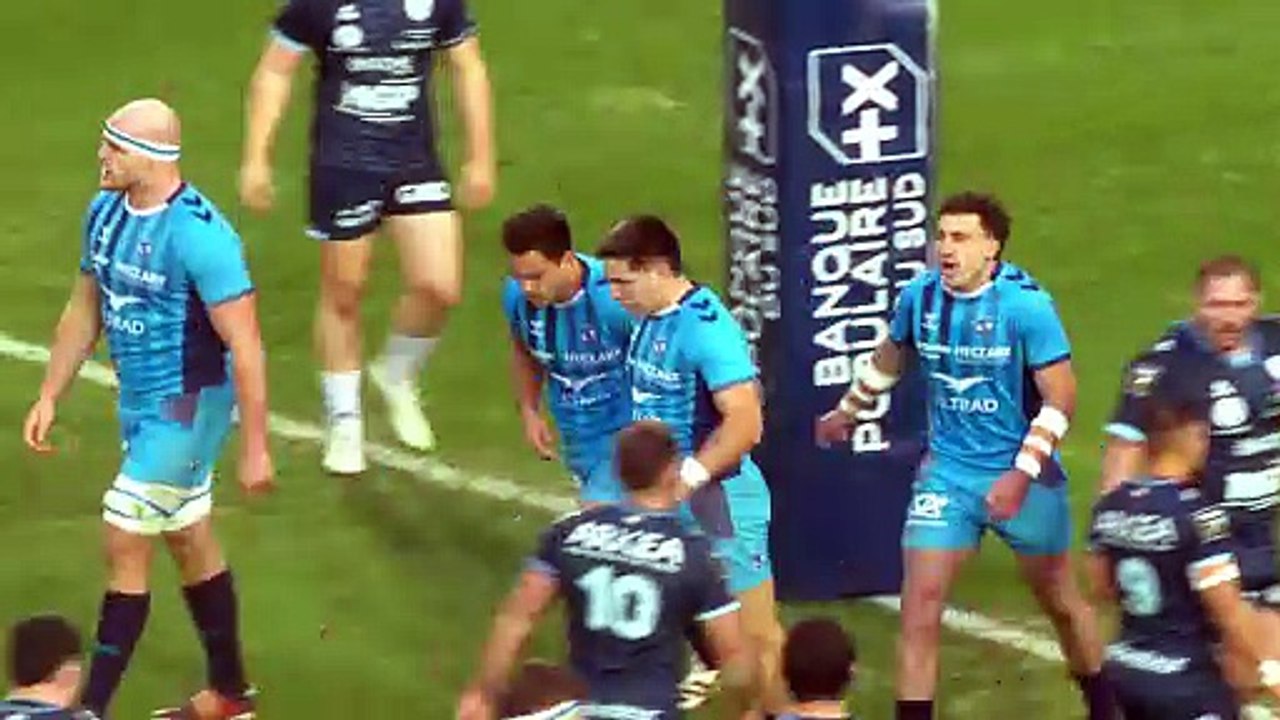 TOP 14 - Essai de Arthur VINCENT (MHR) - Montpellier Hérault Rugby - Aviron Bayonnais