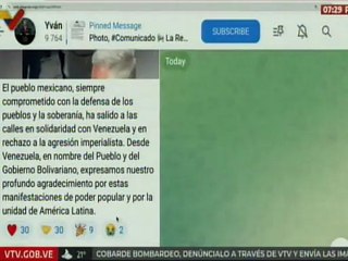 Canciller Yván Gil agradece expresiones de solidaridad del pueblo mexicano