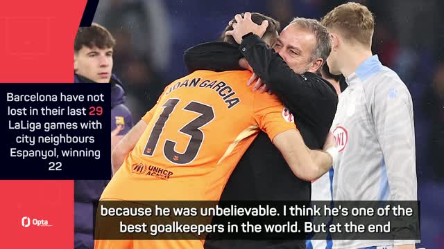 Flick hails 'unbelievable' Garcia on his winning return to Espanyol