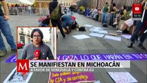 Organizaciones en Michoacán marchan en respaldo a Nicolás Maduro y rechazan intervención de EU