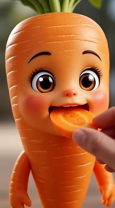 Cute Carrot Eats Carrot 🥕😲 | Viral Humanized Carrot Animation | Satisfying 4K Short