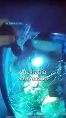 El auto ardía: Policía salva a conductor que no podía moverse