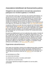 Associations bénéficiant de financements publics