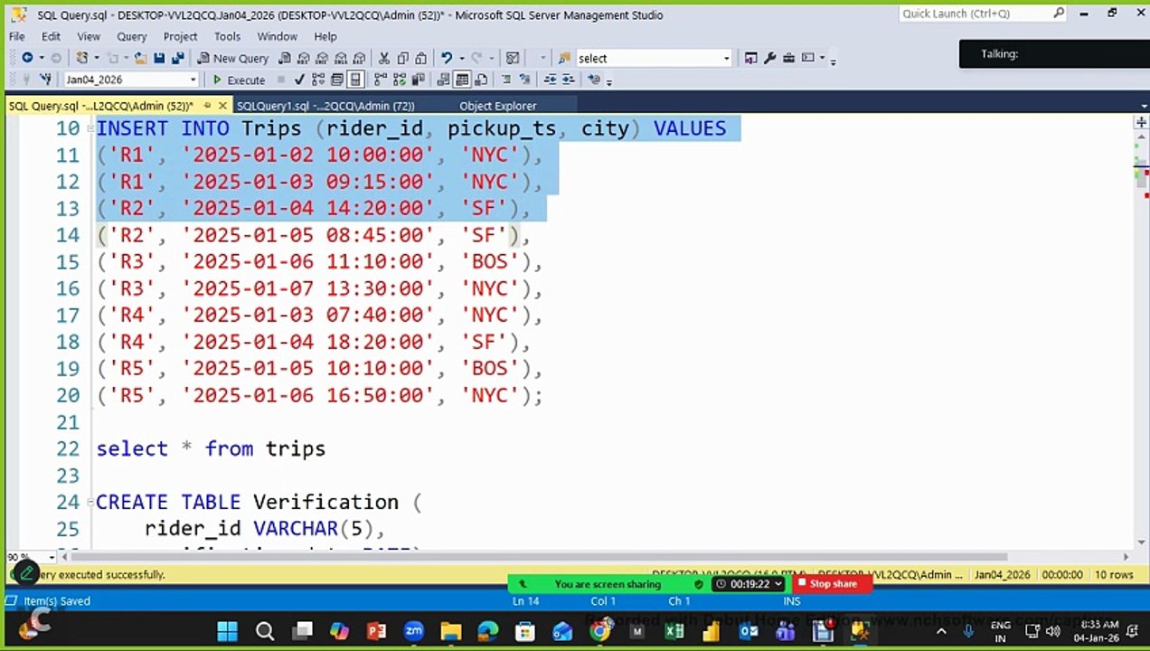 33 Live SQL Practice Session 4 Jan 2026