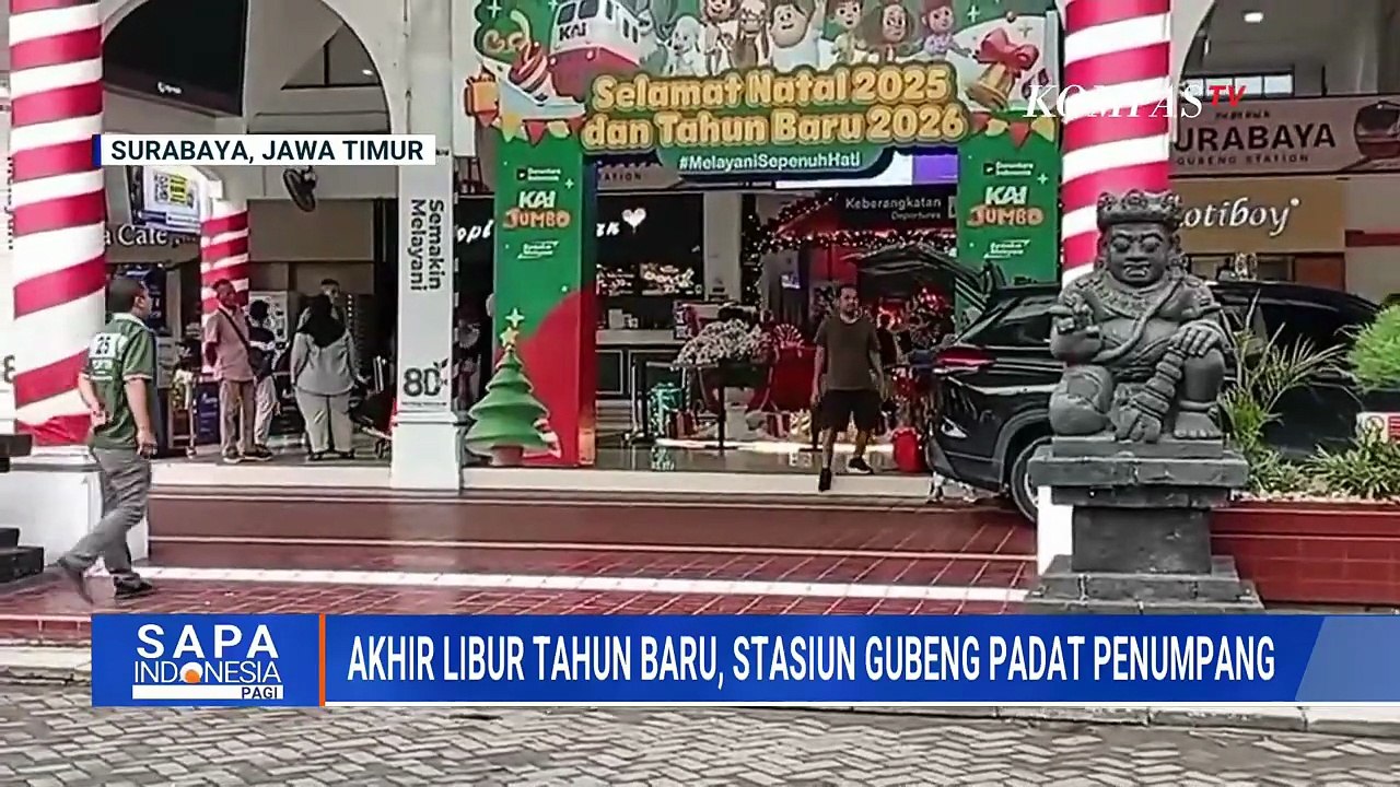 Arus Balik Libur Nataru: Arus Lalin di Tol Cikunir Lancar, Stasiun Gubeng Surabaya Padat Penumpang