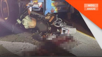Lelaki maut, isteri dan anak parah motosikal langgar lori